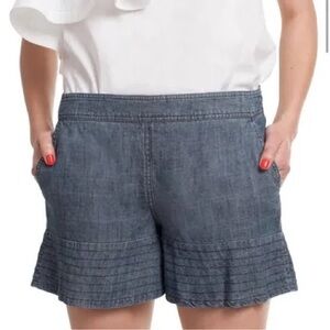 Trina Turk Rosemunda Blue Chambray linen blend shorts